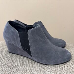 Vionic Elevated Stanton Suede Orthotic Wedge Boot‎ Slate Grey Women's US 8 Nice